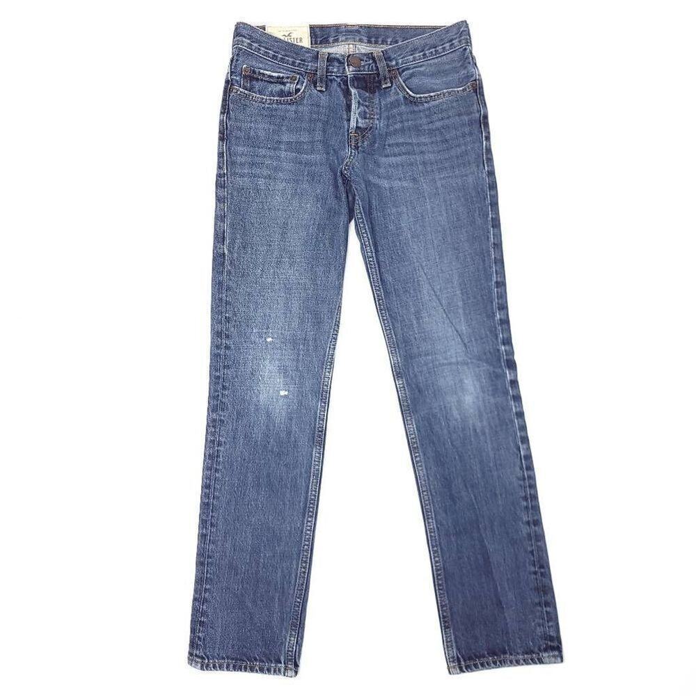 Y2K Hollister Jeans Skinny Mens 28x30 100% Cotton Blue Button Fly EUC